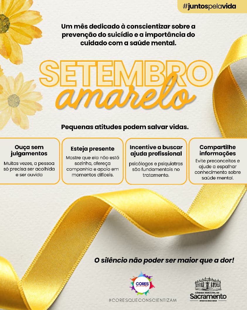 Câmara apoia campanha nacional Setembro Amarelo, através do projeto “Cores que Conscientizam”