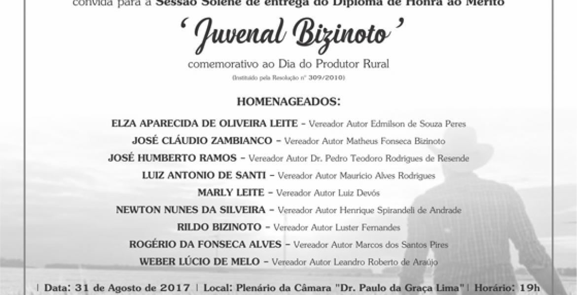 Diploma de Honra ao Mérito "Juvenal Bizinoto"