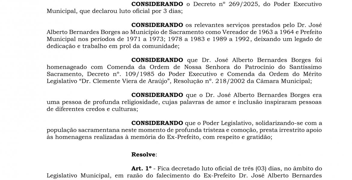 PORTARIA LUTO OFICIAL