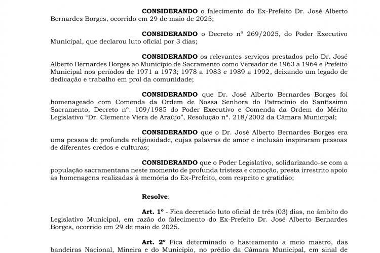 PORTARIA LUTO OFICIAL 