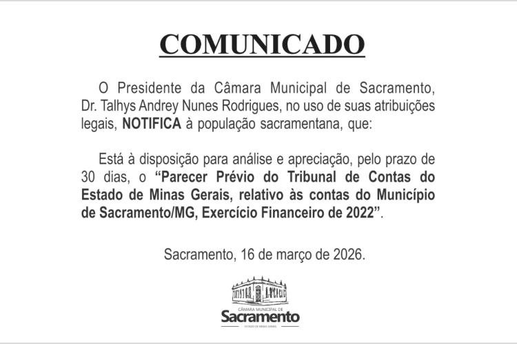 Edital de notificação disponível