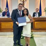 Servidora Cleusa Jacinta Silva Oliveira foi a homenageada do vereador Daniel Campos